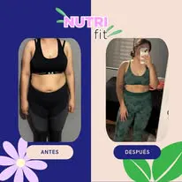 Resultado real antes y después compartido por una clienta de NUTRI fit