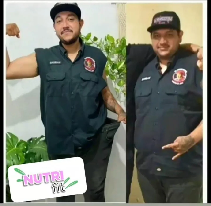 Resultado real antes y después compartido por un cliente de NUTRI fit